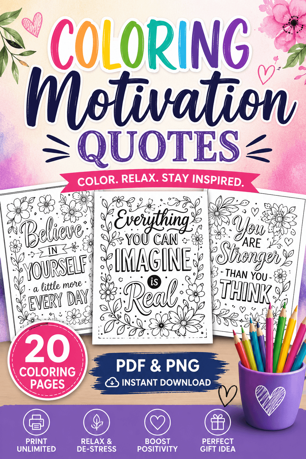 Coloring motivation quotes