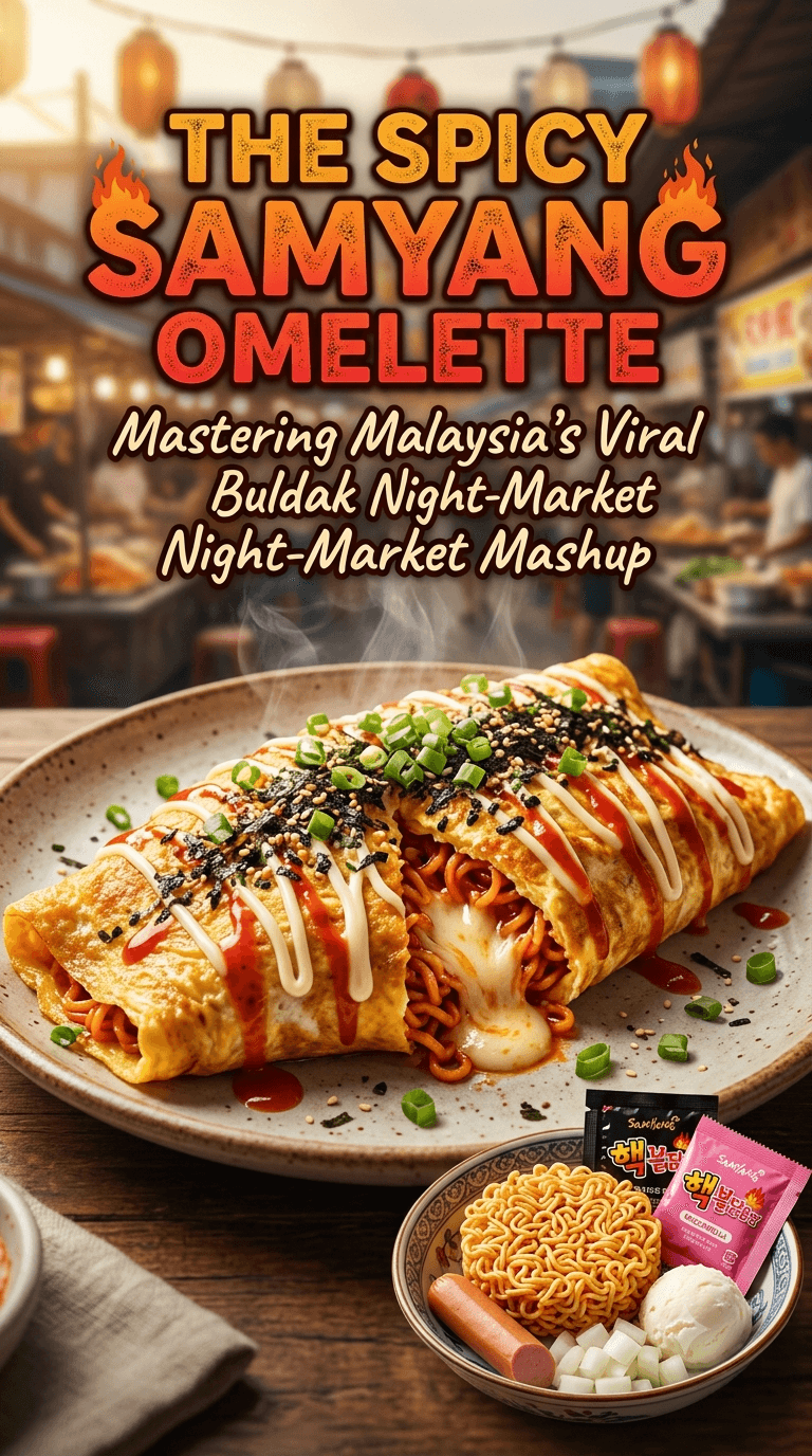 The Spicy Samyang Omelette: Mastering Malaysia's Viral Buldak Night-Market Mashup