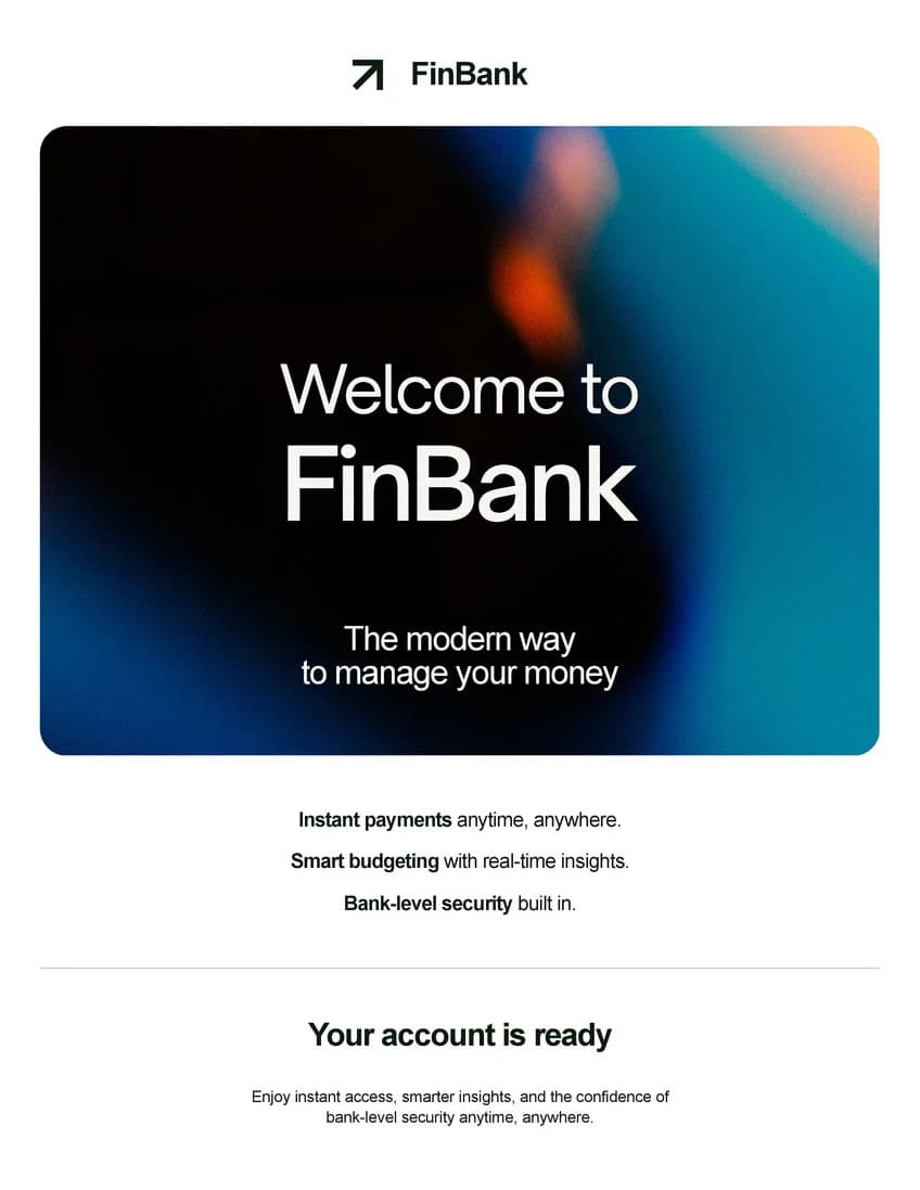 FINANCIAL SERVICES EMAIL IN BLACK AND WHITE TEAL MODERN AND FUTURISTIS STYLE