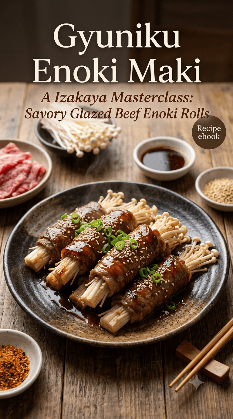 Gyuniku Enoki Maki: Savory Glazed Beef Enoki Rolls Izakaya Masterclass